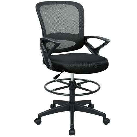 Walnew Mid Back Drafting Chair Adjustable Height Office Chair Ergonomic