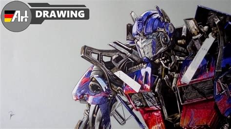 How I Draw Optimus Prime Transformers Speed Drawing Youtube