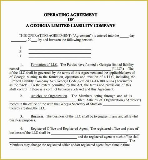 Llc Operating Agreement Oklahoma Template