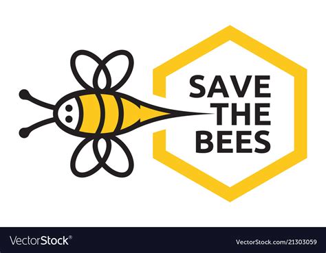 Save Bees Sign Royalty Free Vector Image Vectorstock
