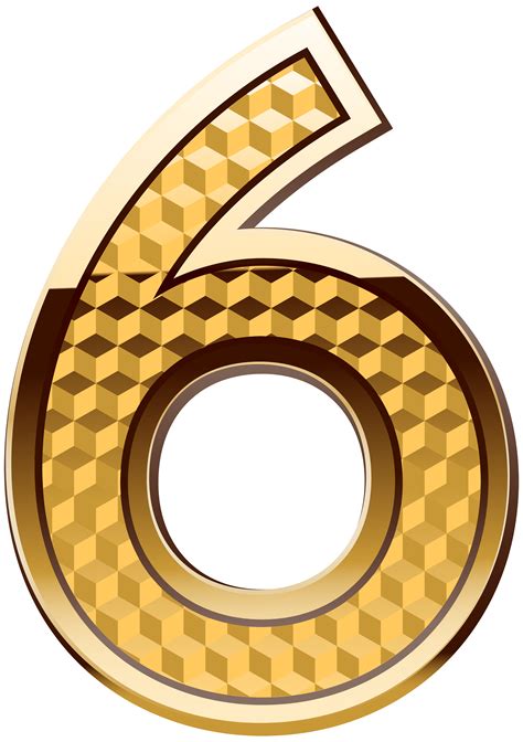 Gold Number Six Png Clip Art Image Gallery Yopriceville High