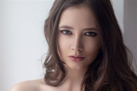 Wallpaper Brunette Disha Shemetova Women Model Face 2560x1707