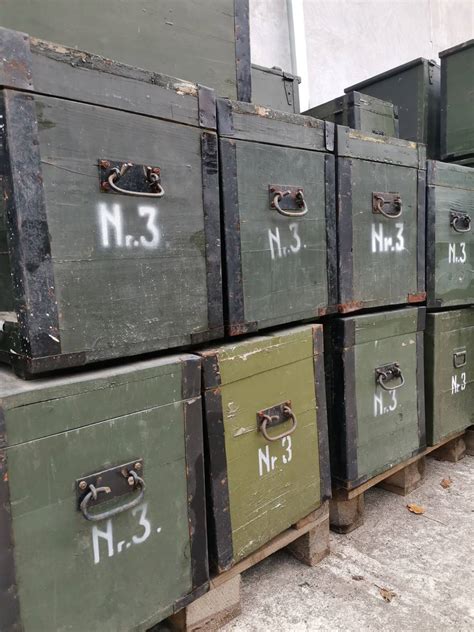 Wooden Military Storage Crate Romanian Army Surplus No X X Cm No X X