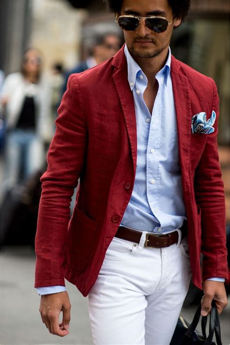 The Strongest Street Style At Pitti Uomo Ss 17 Mens Fashion Blazer Blazer Outfits Men Red