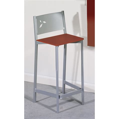 Taburete alto de cocina en aluminio y polipiel DKG