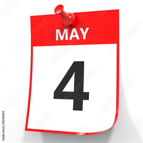 May 4 Calendar On White Background Stock Photo And Royalty Free