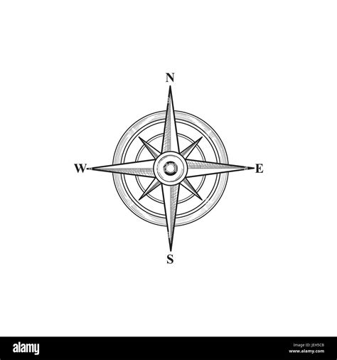 Kompass Anmelden Kompass Windrose Hand Gezeichnet Design Element