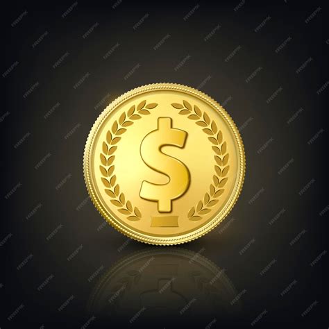 Premium Vector Vector 3d Realistic Golden Dollar Coin Currency Money