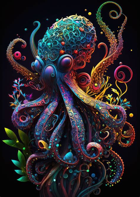 Colorful Octopus Drawings