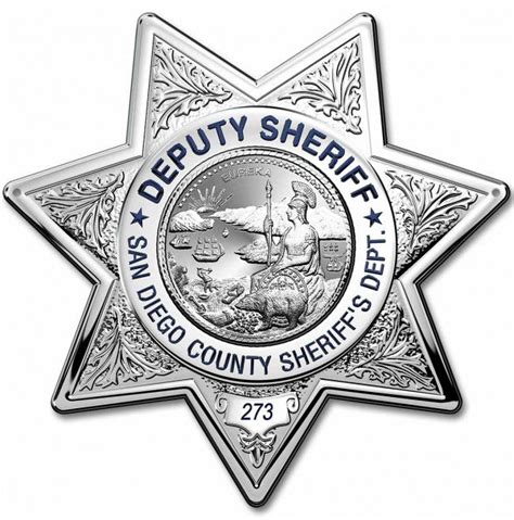 San Diego County Sheriff Deputy Department Badge All Metal Sign With