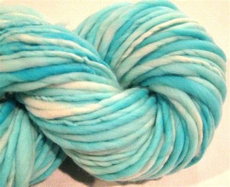 Half Off Sale Super Bulky Handspun Yarn Almost Solid Turquoise Etsy