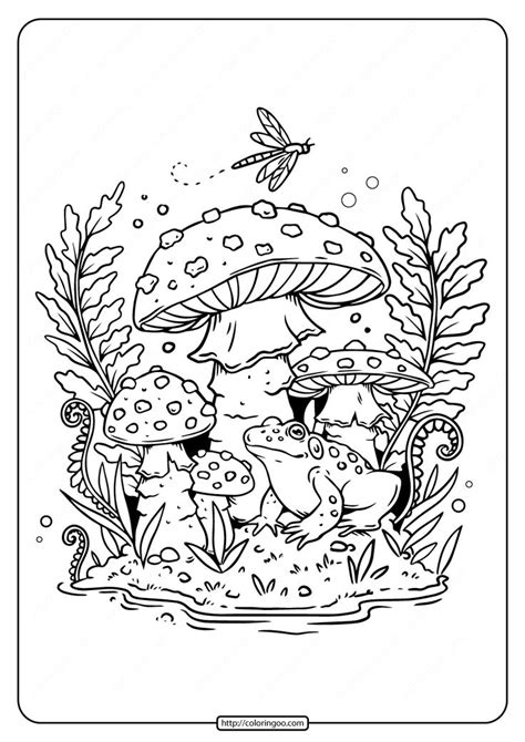 Printable Frog And Mushroom Coloring Pages Witch Coloring Pages