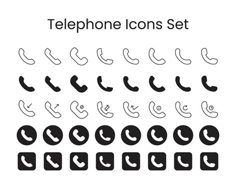 Telephone Icon Set Phone Call Icon Black And White Calling Icon