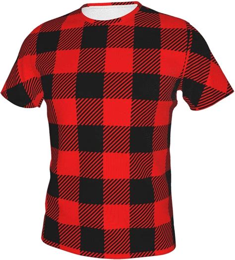 Buffalo Check Red And Black Lumberjack Plaid Mens T Shirt Mens Funny T Shirt 100 Cotton Tee