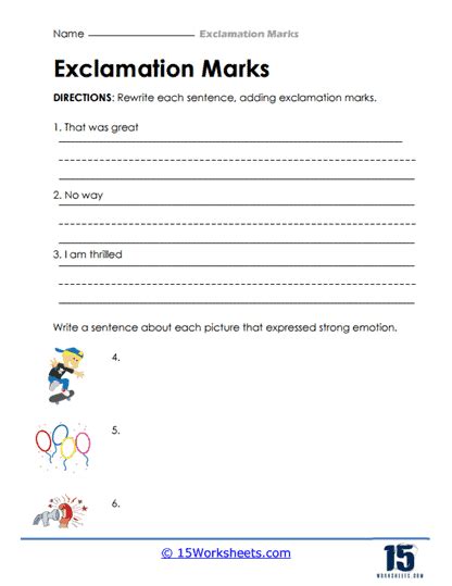 Exclamations Worksheets 15