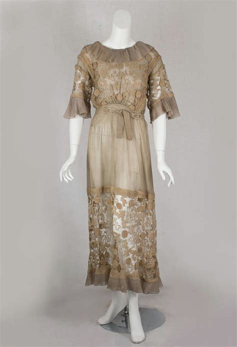 1910 Lace Tea Dress Edwardian Clothing Edwardian Dress Vintage Outfits