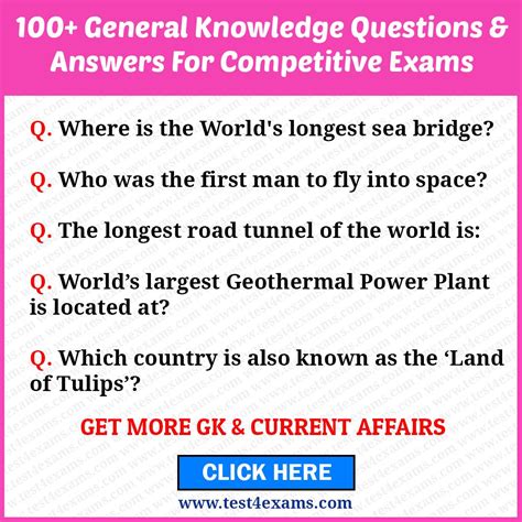 Top World General Knowledge Questions And Answers For Aspirants In