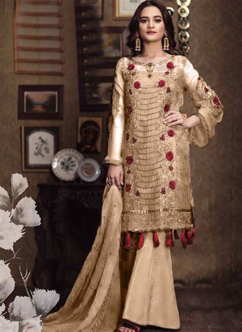 Cream Sequence Designer Pakistani Suit Vasu Sarees 3493850