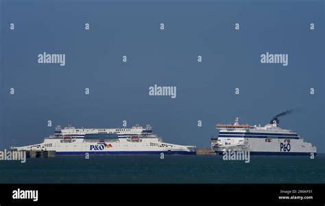 A View Of The P O Pioneer Ferry Moored At The Port Of Dover In Kent