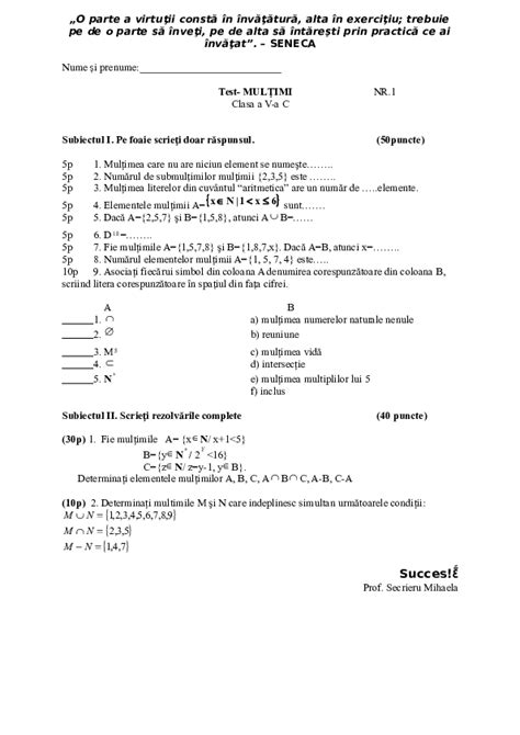 Teste Matematica Clasa 6 Ghytuer