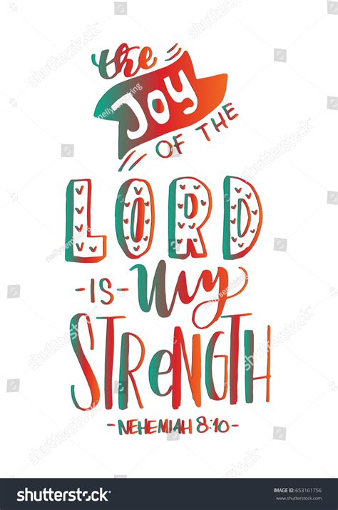 Joy Lord My Strength Bible Verse Stock Vector Royalty Free 653161756