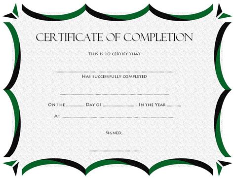 Certificate Of Completion Template Word Free Ideas For