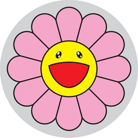 The joyful character has appeared on kanye west album covers. Takashi Murakami | Flower of Joy - Pink (2007) | Artsy
