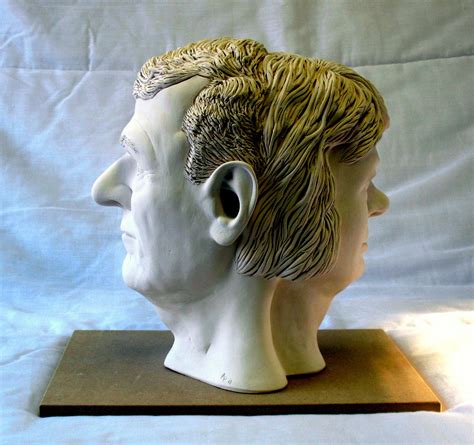 Janus Ceramic Sculpture By Austen Pinkerton