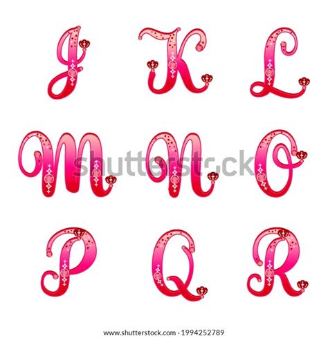Abc Letters Gemstones Rose Petal Patterns Stock Vector Royalty Free