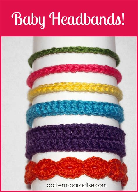 Free Crochet Pattern Six Styles Of Baby Headbands Pattern Paradise