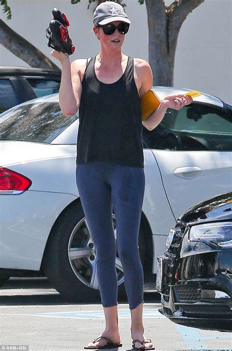 Charlize Theron Emerges Looking Exhausted After A Gruelling Exercise