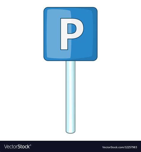 Parking Sign Icon Cartoon Style Royalty Free Vector Image