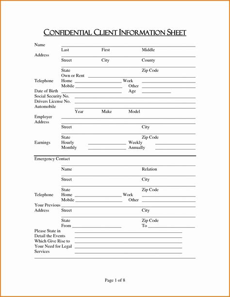 A Guide To Creating A Printable Client Information Sheet Coo Printable