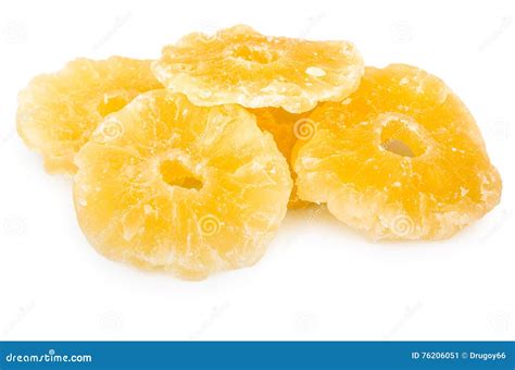 Dried Pineapple Rings Isolated On White Stock Image Image Of Dried Objects 76206051
