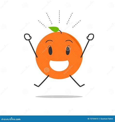 Happy Orange Simple Clean Cartoon Illustration Stock Vector Image