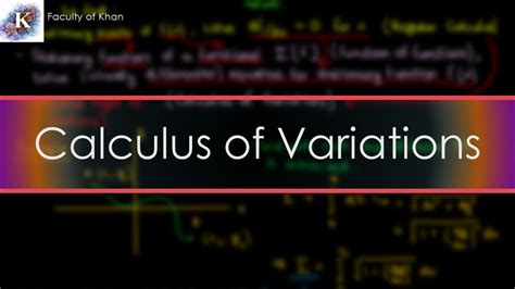Introduction To Calculus Of Variations Youtube