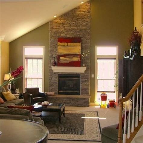 20 Fireplace With Angled Ceiling