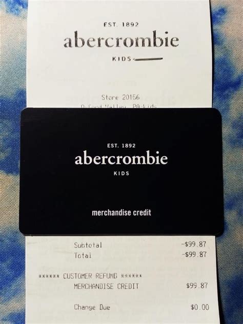 Abercrombie & fitch is an american retail company with over 400 locations in the united states. A & F Abercrombie & Fitch Kids $99.87 Value Merchandise Credit Gift Card US ONLY | Abercrombie ...
