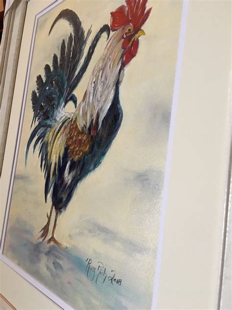 Framed Original French Rooster Oil Painting 12 X 16 Etsy