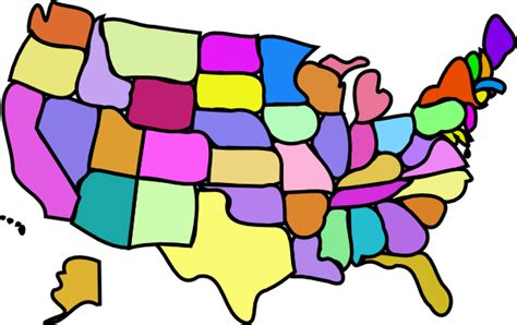 Cartoony Colored Usa Map Clip Art At Vector Clip Art Online