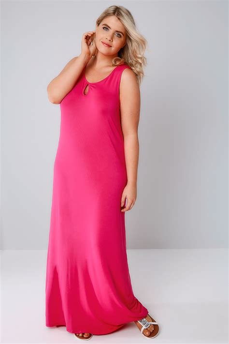 Check spelling or type a new query. Hot Pink Jersey Maxi Dress With Keyhole Detail, Plus size ...