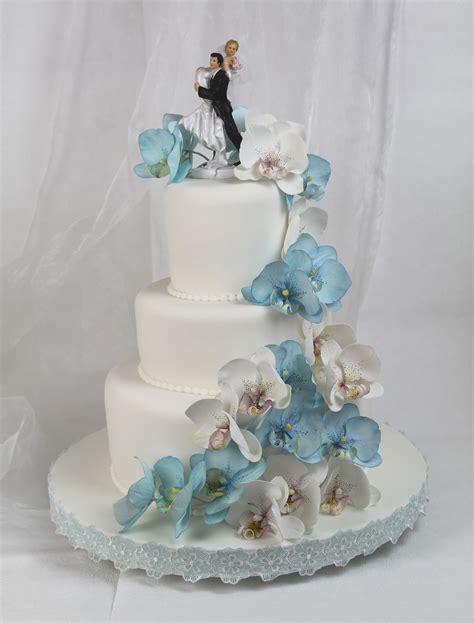 blue orchid orchid cake sugar flowers cake round wedding cakes