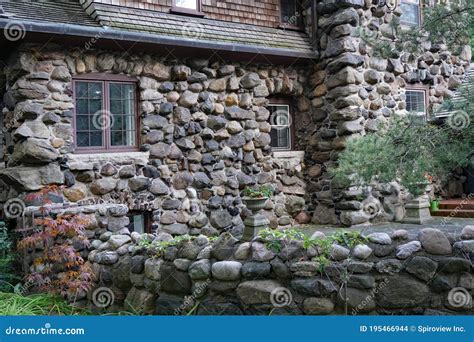 House Built Of Rough Field Stones Stock Photo Image Of Exterior