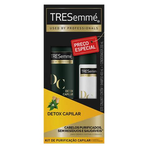 Kit Tresemmé Shampoo Detox Capilar 400ml Condicionador 200ml Apoio