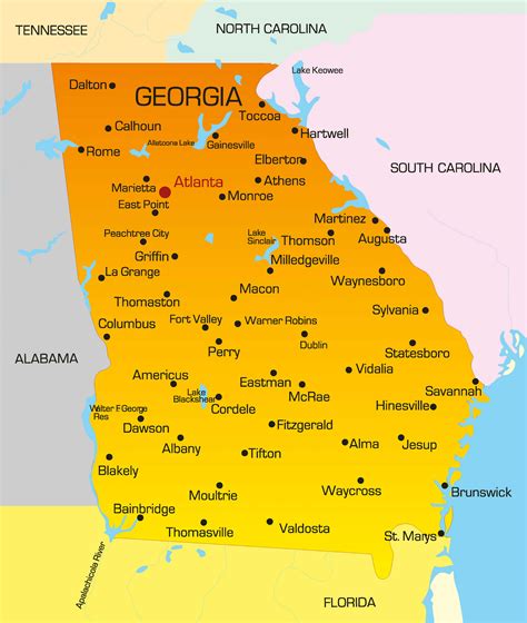 Georgia Map Guide Of The World