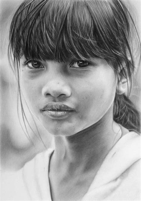 Pencil Portrait Of A Vietnamese Girl By Latestarter63 On Deviantart