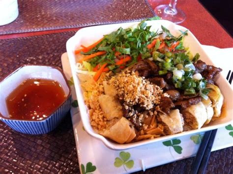 Rice Vermicelli Salad With Grilled Pork And Spring Rolls Recipe