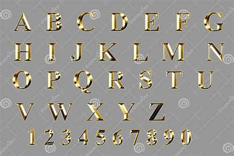 Alphabet Letters From Gold Metal Stock Photo Image Of Scratch Metal