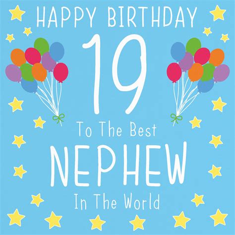 Nephew 19th Birthday Card Happy Birthday 19 To The Best Etsy