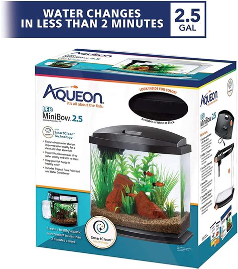 Aqueon Led 25 Gallon Minibow Smartclean Fish Aquarium Kit